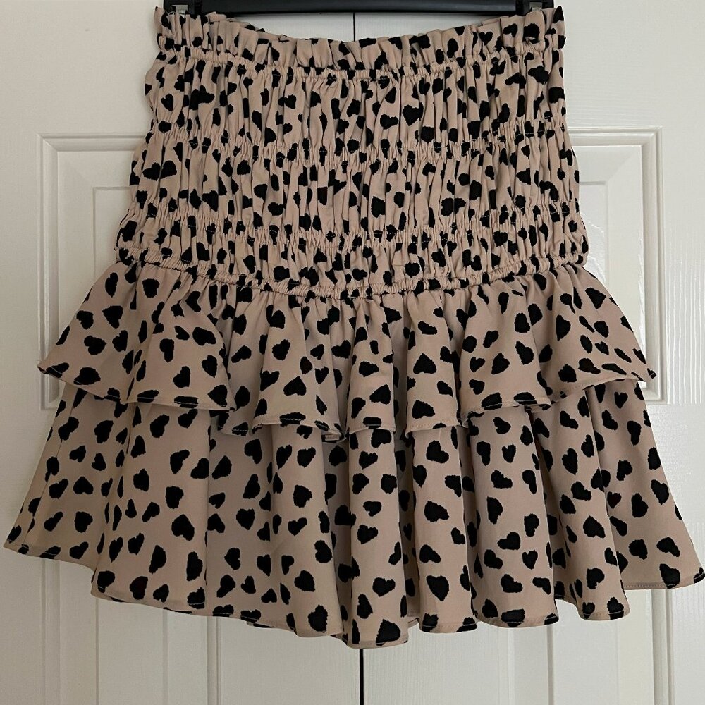 English Factory Ruffled Heart Mini Skirt Size XS